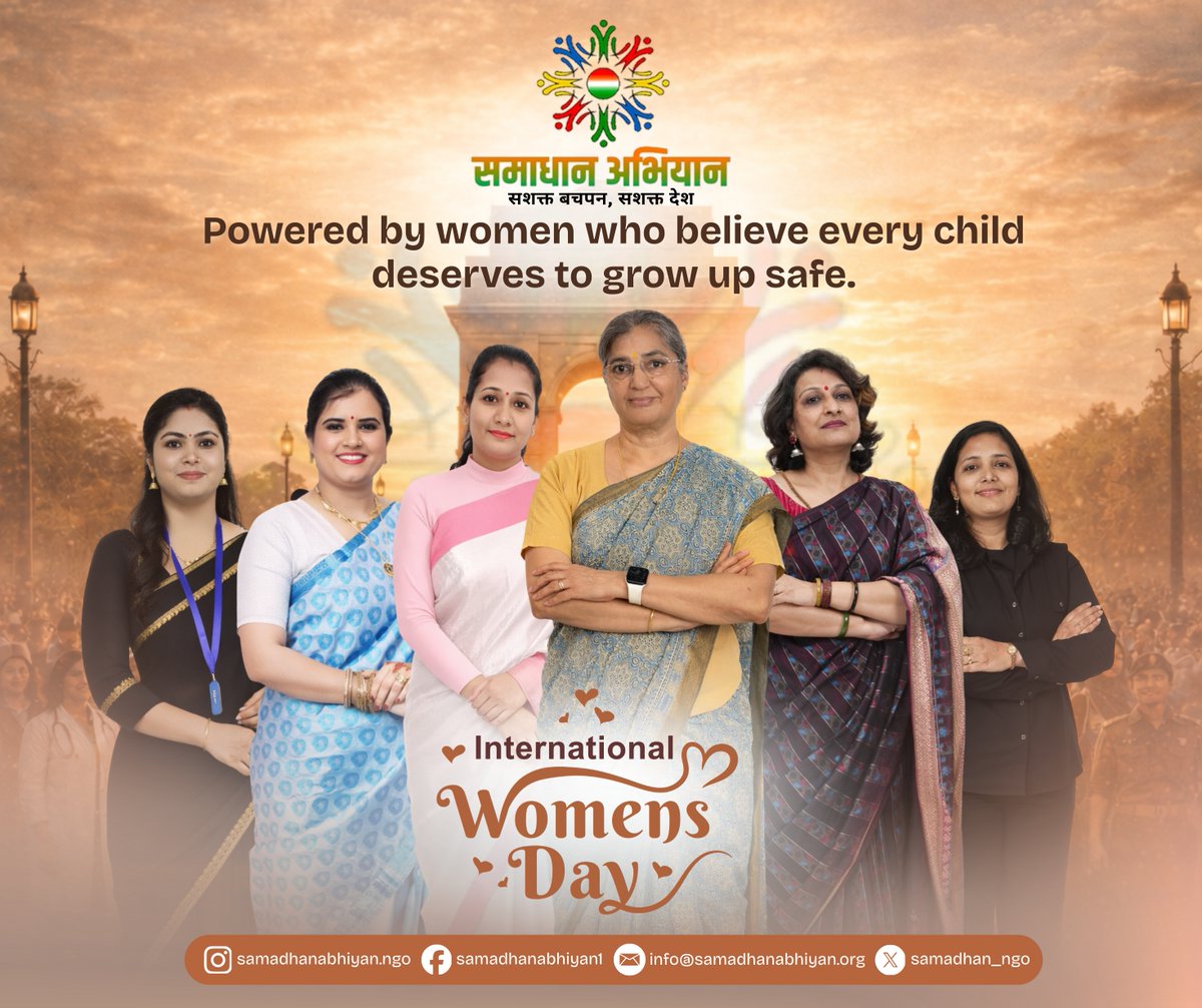 Samadhan_ngo's tweet photo. Behind every safe childhood is the courage of women who stand up, speak up, and protect.

#InternationalWomensDay
#WomensDay2026
#womenforchange
#POCSOAwareness
#SamadhanAbhiyan https://t.co/LKFIs1ggBd