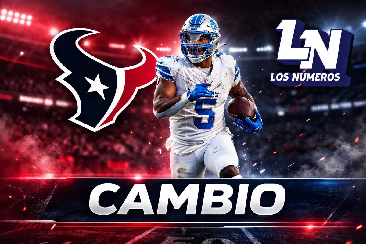 Lo5_Num3ro5's tweet photo. MONTGOMERY CAMBIADO A TEXANS ⚪️ 🔴

Los Houston Texans han adquirido al RB David Montgomery en un canje con los Detroit Lions. 

Los Texans envian al liniero ofensivo Juice Scruggs y dos selecciones de draft (ronda 4 de 2026 y ronda 7 del 2027).

#NFL #davidmontgomery #Texans https://t.co/OApKRBc63K