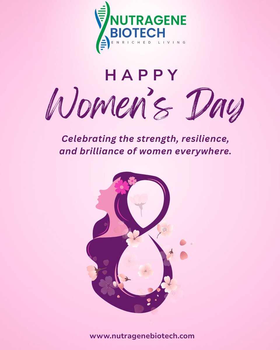 nutragenebio's tweet photo. Nutragene Biotech wishes you a Happy Women’s Day! 💜✨

Here’s to celebrating the power, potential, and achievements of women everywhere. 🌟

#nutragenebiotech #nutraceutials #Twitter #HappyWomensDay #WellnessJourney https://t.co/HverlxCXpP