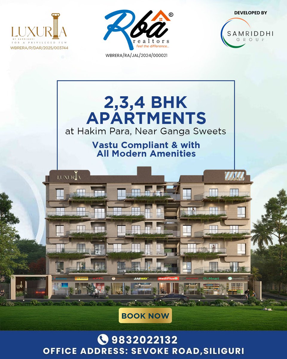 Live where the city connects best.
Premium homes at College Para, Siliguri – comfort, convenience &amp; a perfect location.

📞 9933368000 | 9832022132
🌎 rbarealtors.in
📧 rbarealtors@gmail.com

#SiliguriRealEstate #SiliguriHomes #CollegeParaSiliguri #DreamHomeSiliguri