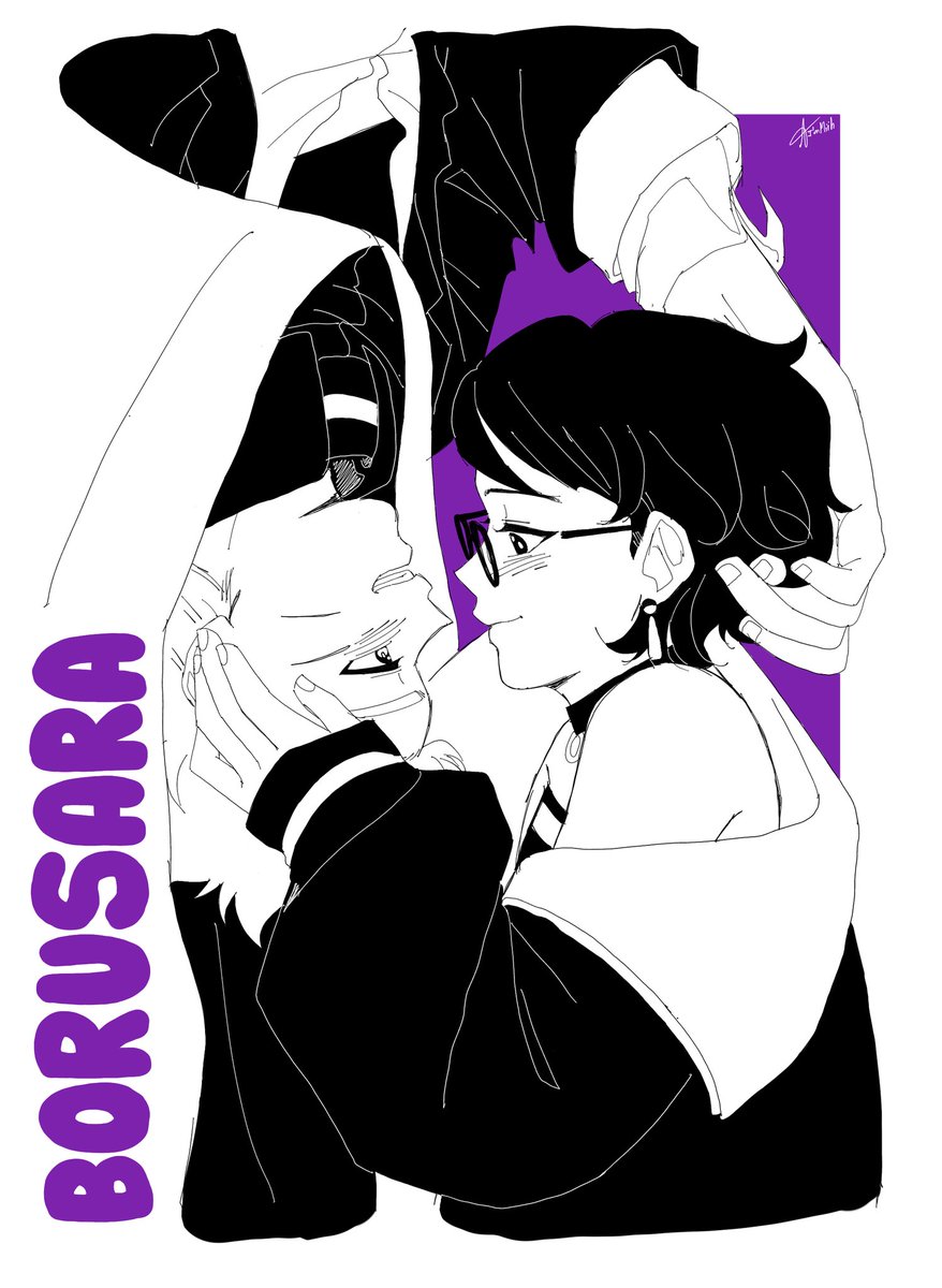 ImMiihyuu's tweet photo. Em especial a minha serie de fanart pro mês dos BoruSara, essa ideia veio da nossa diva @vaampni 🤭💋

#borusara #boruto https://t.co/WyzSfRYkqa