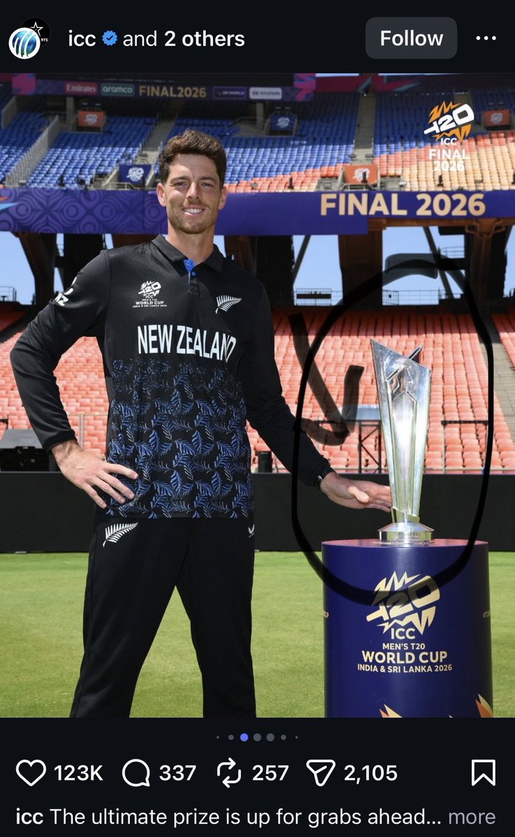 atharva_008's tweet photo. Is touching the trophy really a curse before winning it ?? 🤷🏻‍♂️
#T20WorldCup26 #INDvsNZ #NarendraModiStadium https://t.co/THmTbmlOyn