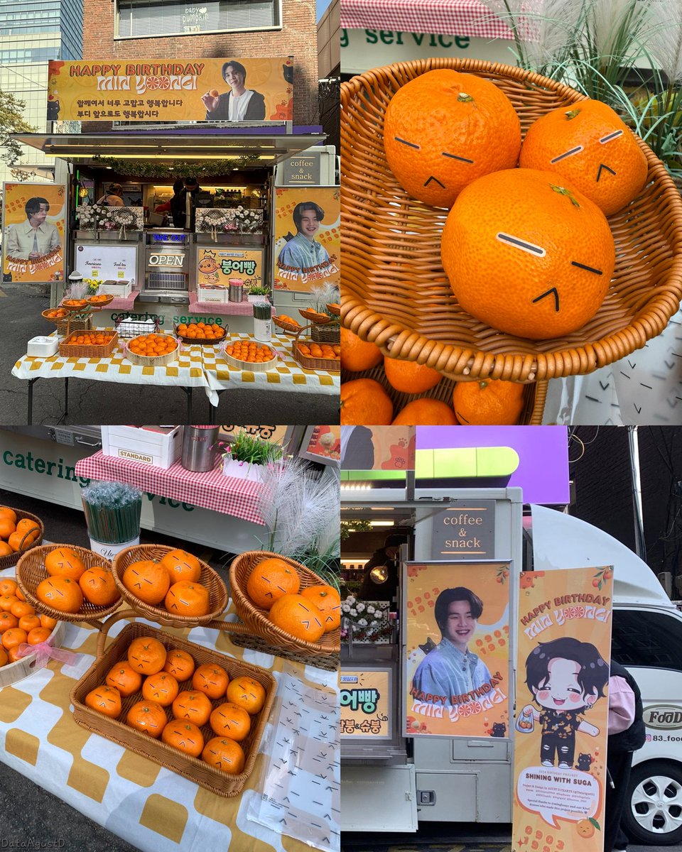 Look at how cute SUGA Day coffee truck, a birthday support for Yoongi!

It's located at in front of the CU convenience store at the back gate of Hybe, start today March 8 at 2 PM KST