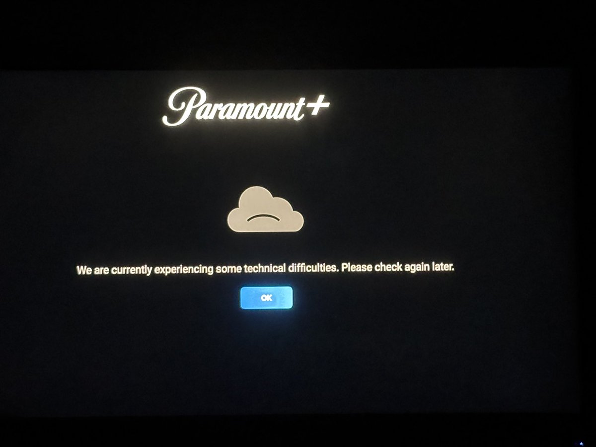 keithtaylor96's tweet photo. Paramount+ crashing the one night I actually have time to watch something is wild. https://t.co/crByvqLIdn