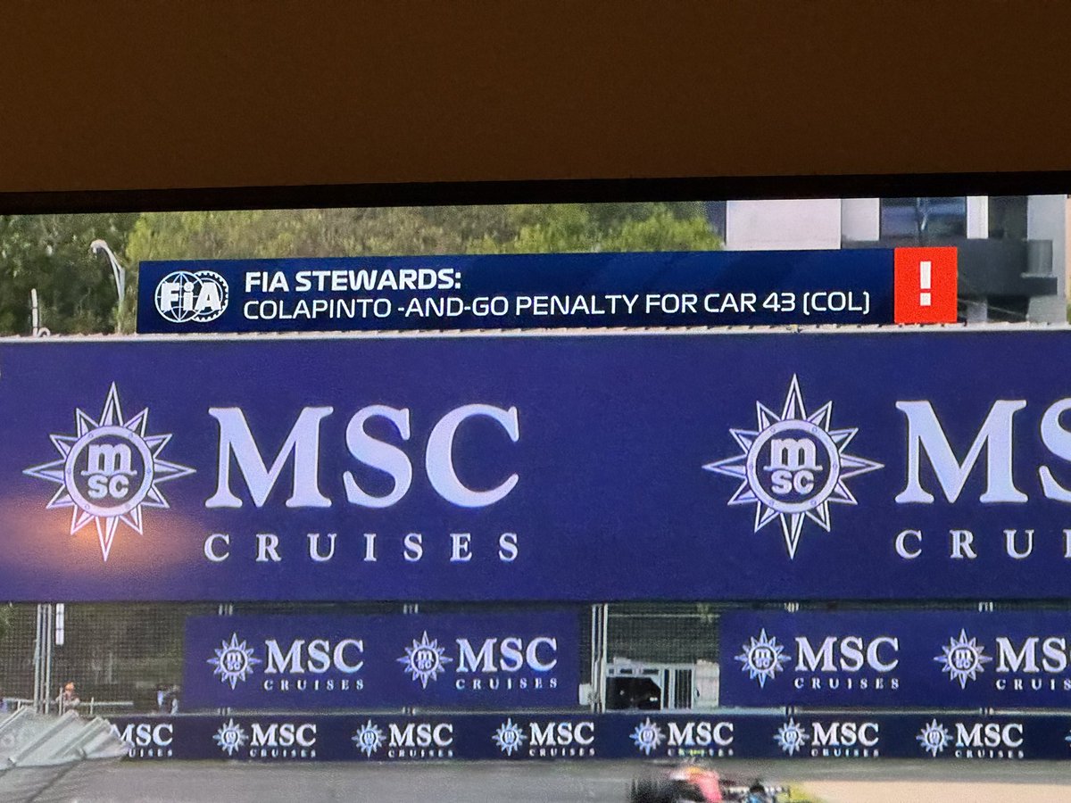 ptvan's tweet image. COLAPINTO-AND-GO PENALTY

#f1 #stopandgo