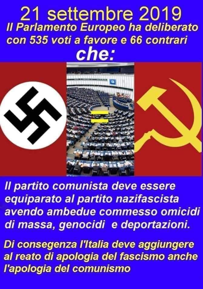 PatrizioNic's tweet photo. @boni_castellane @brandobenifei Visto che vuoi fare la morale il  partito comunista è stato messo al bando tanto quanto fascista in Europa. 
Vedi di eliminare tutti i simboli comunisti 👋 https://t.co/sY3xbFuwPM