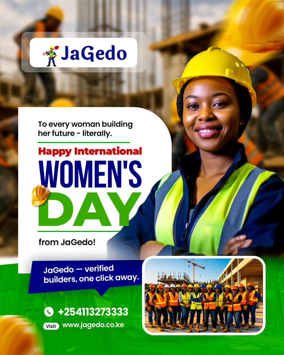 They said construction is a man's world. Nobody told her that and it shows. Happy International Women's Day! 

#IWD2026 #WomensDay #WomenWhoBuild #JaGedo