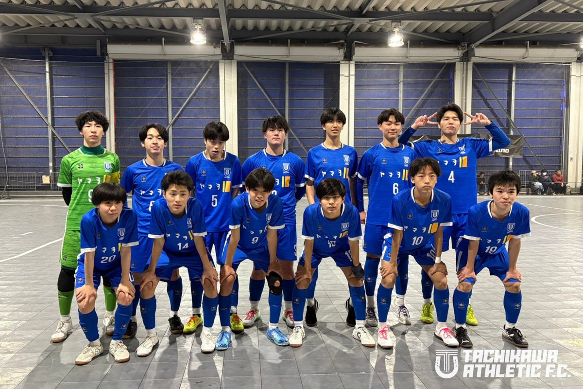 tachikawa_athle's tweet photo. 🔵U-18試合結果🔵
東京都ユース(U-18)フットサルリーグ2025 
1部2部入替戦

🆚しながわシティU-18
〇3-2

勝利🏅
来季も1部リーグで戦います🔥🔥
応援ありがとうございました‼️‼️

#立川アスレティックFCU18 https://t.co/b7pKhVOg64