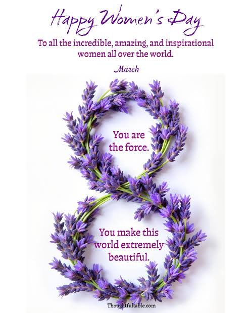 Happy International Women’s Day to all of you. Be Safe be blessed.