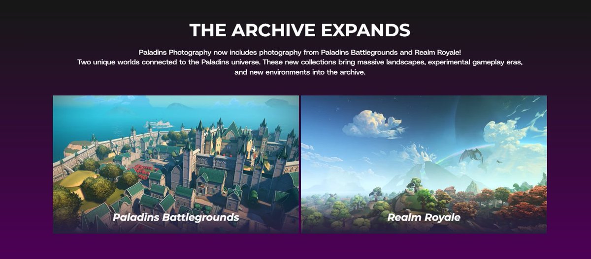 Hours and Hours of work, now published for the world to see. 

Dear Paladins folks, I give you : Paladins Battlegrounds and Realm Royale photos! 

Check my other account for more info. 

Visit the website: angemon.wixsite.com/paladinsphotog…