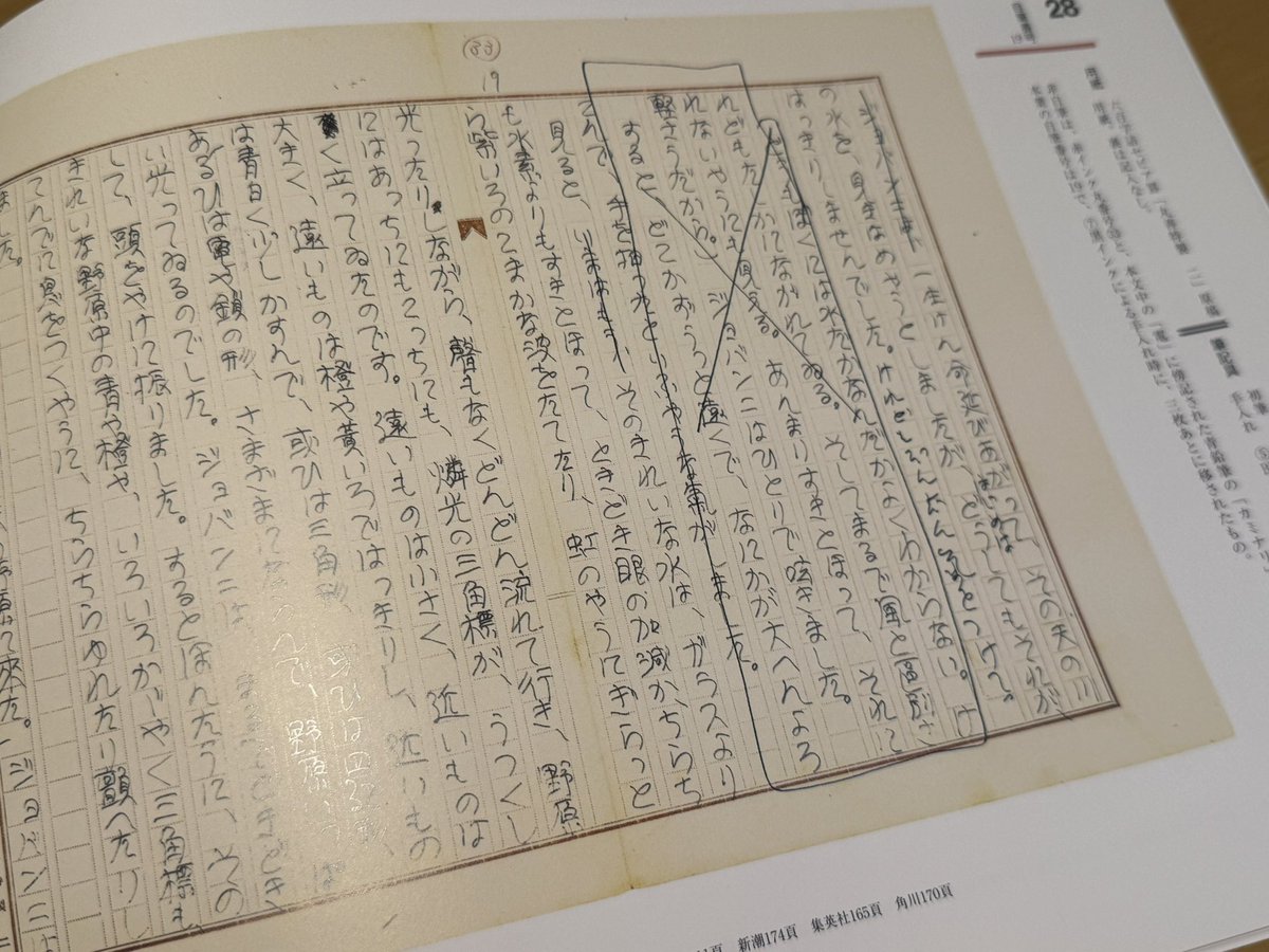 宮澤賢治によって書かれた『銀河鉄道の夜』の全原稿、創作メモ原稿