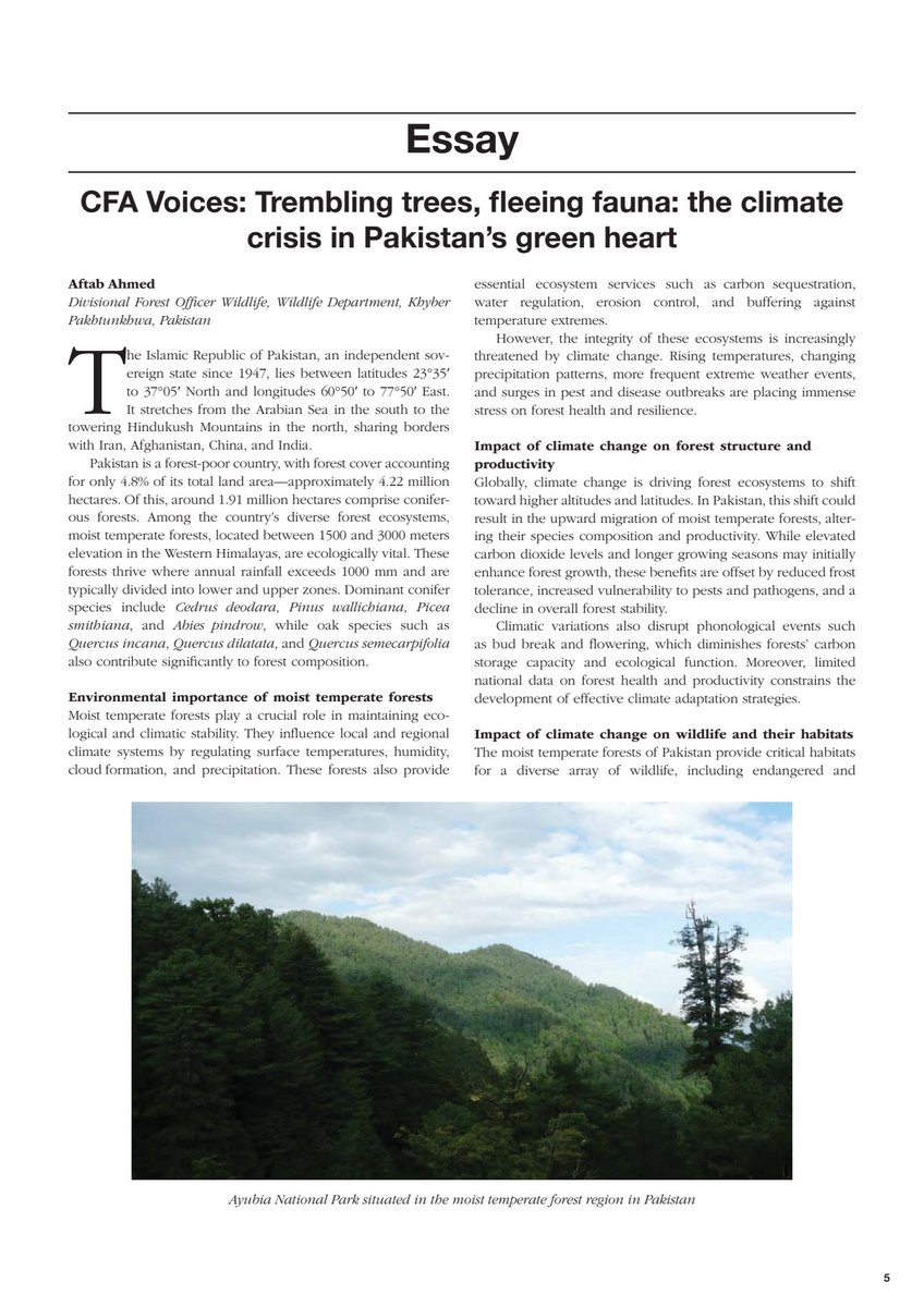aftab_uoh's tweet photo. Happy to share that I have won the essay writing competition organised by the Commonwealth Forestry Association, UK, and article has been published in the CFA Newsletter, March 2026 edition. https://t.co/wbT7LbROus