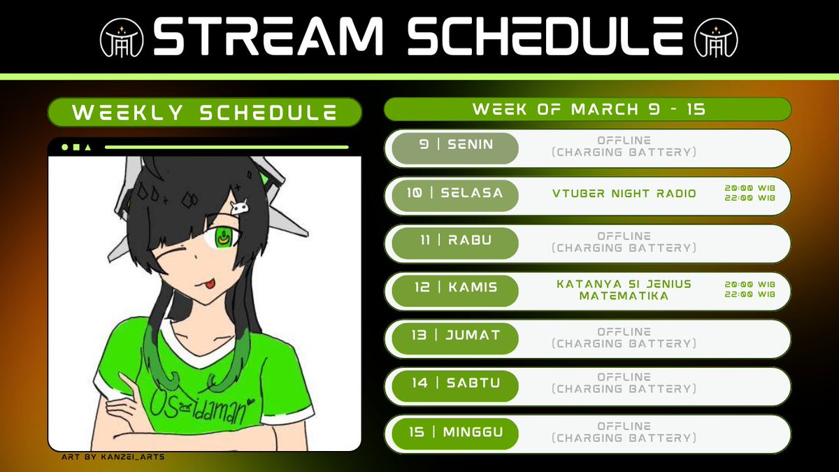 【SCHEDULE 9-15 MAR '26】 

KONNICHIANNE! ✨ 
Meskipun nilai UAS ku 4, gini" aku pinter matematika lho! Sini lihat! 😎

#AnneStream #AnneNounce