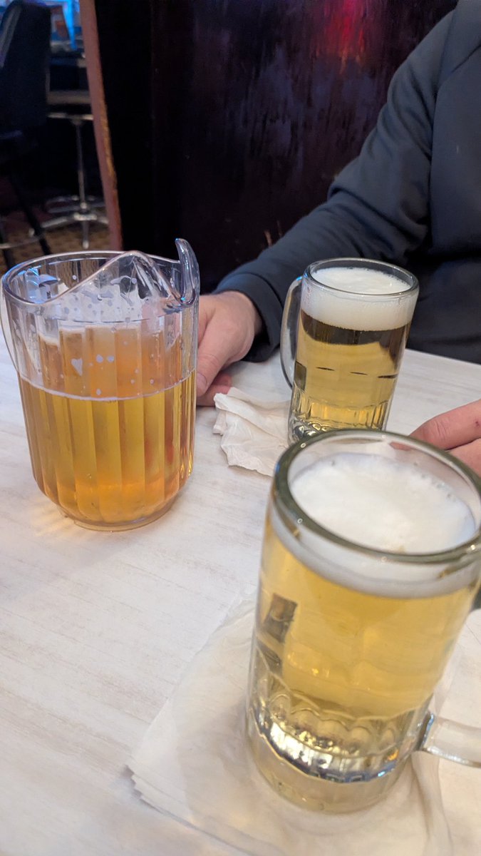 HeidiTown's tweet photo. This pitcher of Bud Light was $6. 

Star Bar in #Pueblo, #Colorado. Super bummed they aren't serving food right now. Can't find a cook, apparently. 

They have been known as one of the places that may have developed the #slopper. We were gonna try one! 

Very quiet here tonight. https://t.co/v0Vr8yobuQ