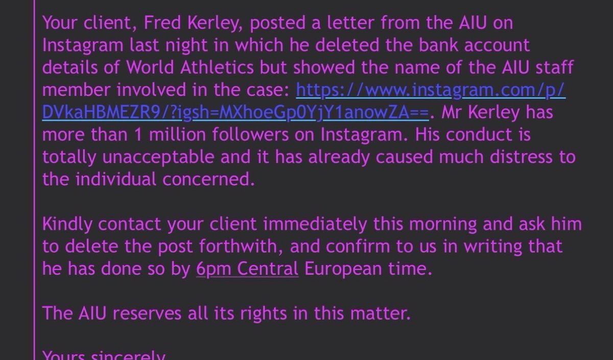 Fred Kerley tweet media