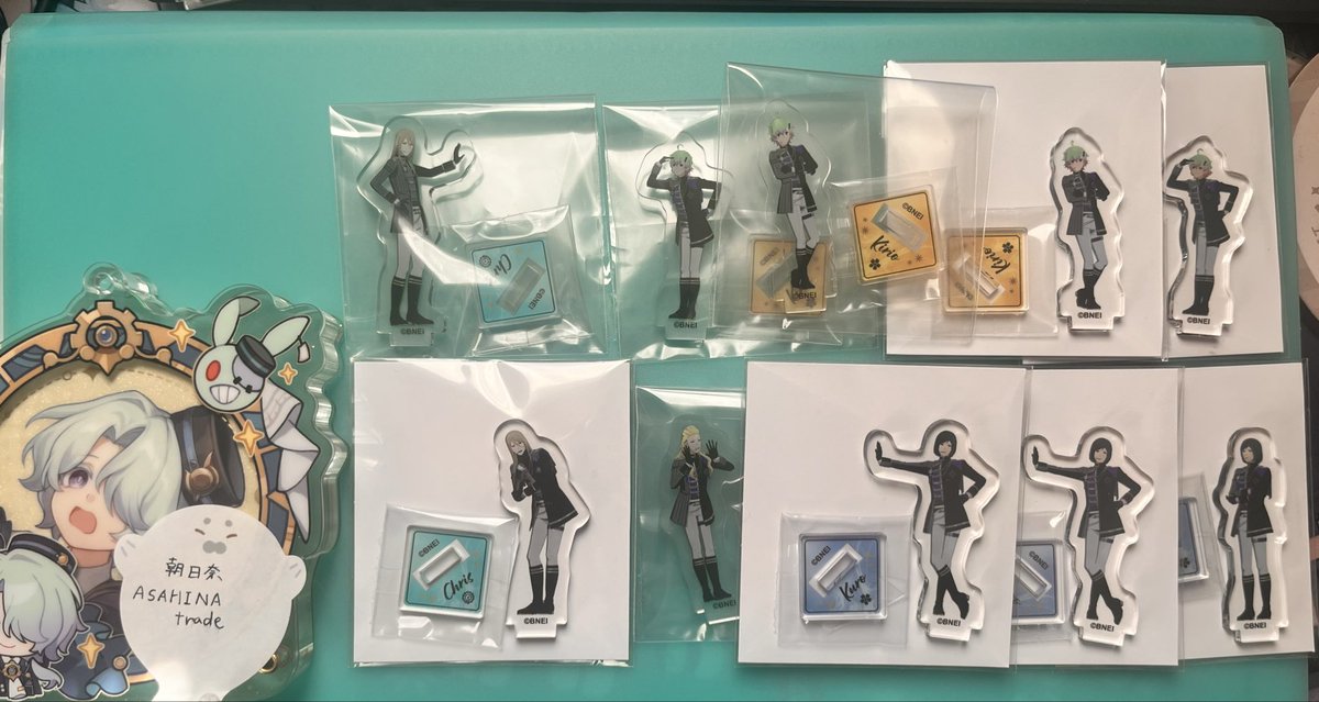 ASAHINAtrade's tweet photo. 【交換　譲渡　SideM エムマス　バトルフェス　アクスタ　ミニ】
譲/
キリオ
九郎
翔真
クリス

求／
同種想楽（種類問わず）
異種　想楽
定価

郵送、または14日15日のPRSにて手渡し交換可能です。
よろしくお願いします。 https://t.co/0KTf6x96qK