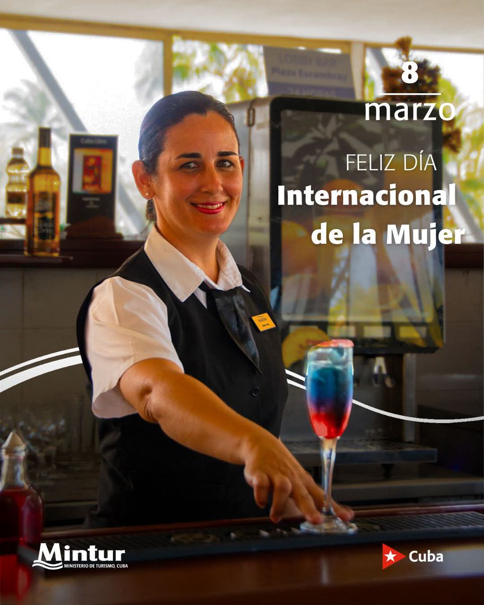 JuannCarlosGG's tweet photo. Muchas felicidades a todas las mujeres este #8DeMarzo. Y gracias a nuestras #MujeresEnRevolución por su constancia e importante papel en el Sistema de Turismo Cubano.
#DíaInternacionalDeLaMujer https://t.co/JW6OAcz8Px