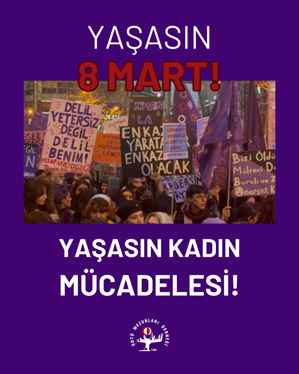 odtu_md's tweet photo. Tarih boyunca fabrikalarda, tarlalarda, evlerde ve sokaklarda verilen mücadeleleri hatırlıyor; emeğin, dayanışmanın ve özgürlüğün tarafında duran tüm kadınların 8 Mart Dünya Emekçi Kadınlar Günü’nü selamlıyoruz.

Yaşasın kadınların eşitlik, özgürlük ve emek mücadelesi!
#8mart https://t.co/raTJw1zEZX