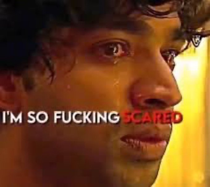 Max didn't even try to stand up he just looked at Charles on the ground like this: