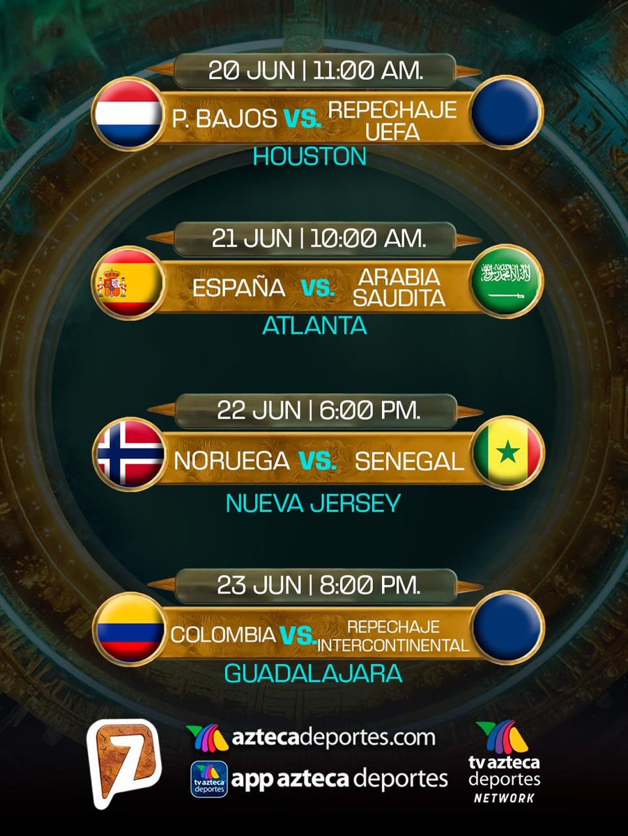 AztecaChihuahua's tweet photo. ¡La Copa Mundial de la FIFA 2026 está en Azteca Deportes! 🏆🌎

Estos serán los 32 partidos que podrás disfrutar con los mejores comentaristas y analistas.

¡Empieza la cuenta regresiva! ⏳⚽

#A100Días https://t.co/f2840M8Fga