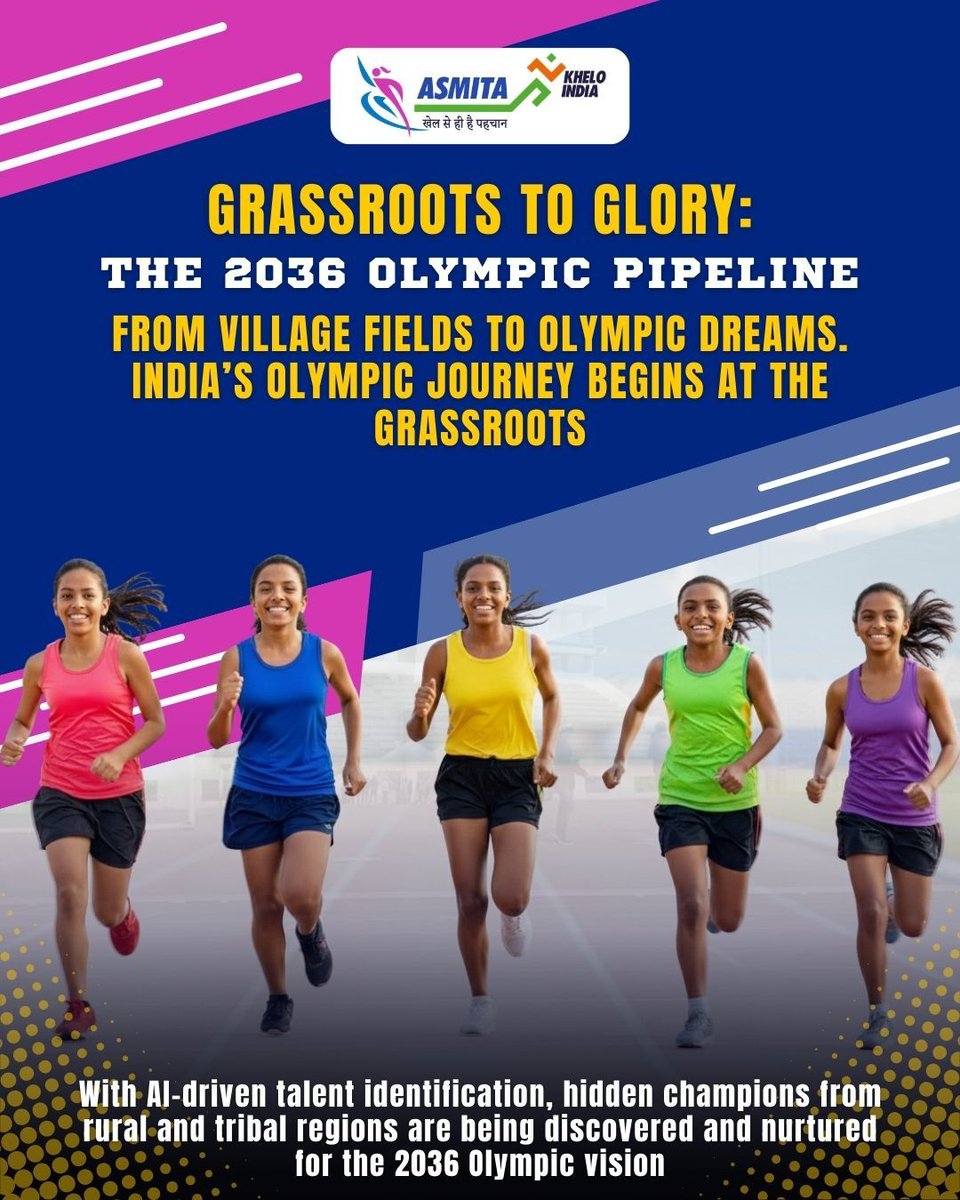 YuvaJamui's tweet photo. This International Women’s Day, the ASMITA League hosts athletics events in250+
districts nationwide.All women invited to Hon’ble Prime Minister Shri Narendra Modi vision to strengthen women’s participation
#ASMITALeague #KheloIndia #ShePlaysIndiaWins #BreakingTheGlassCeiling https://t.co/O57rRgo5gw