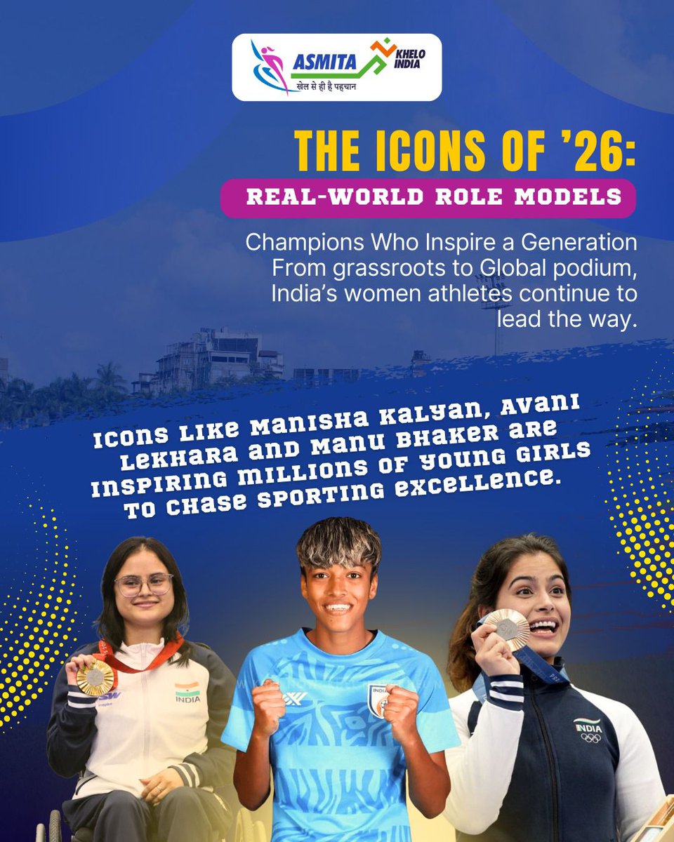 YuvaJamui's tweet photo. This International Women’s Day, the ASMITA League hosts athletics events in250+
districts nationwide.All women invited to Hon’ble Prime Minister Shri Narendra Modi vision to strengthen women’s participation
#ASMITALeague #KheloIndia #ShePlaysIndiaWins #BreakingTheGlassCeiling https://t.co/O57rRgo5gw