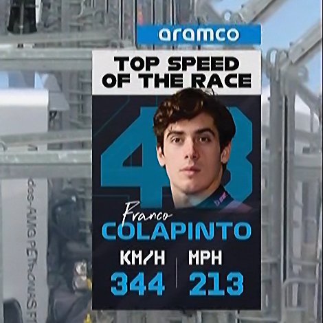 FormulaDirecta's tweet image. 🇦🇷 Franco Colapinto, el piloto más rápido (344 km/h)

#F1 #AusGP 🇦🇺
