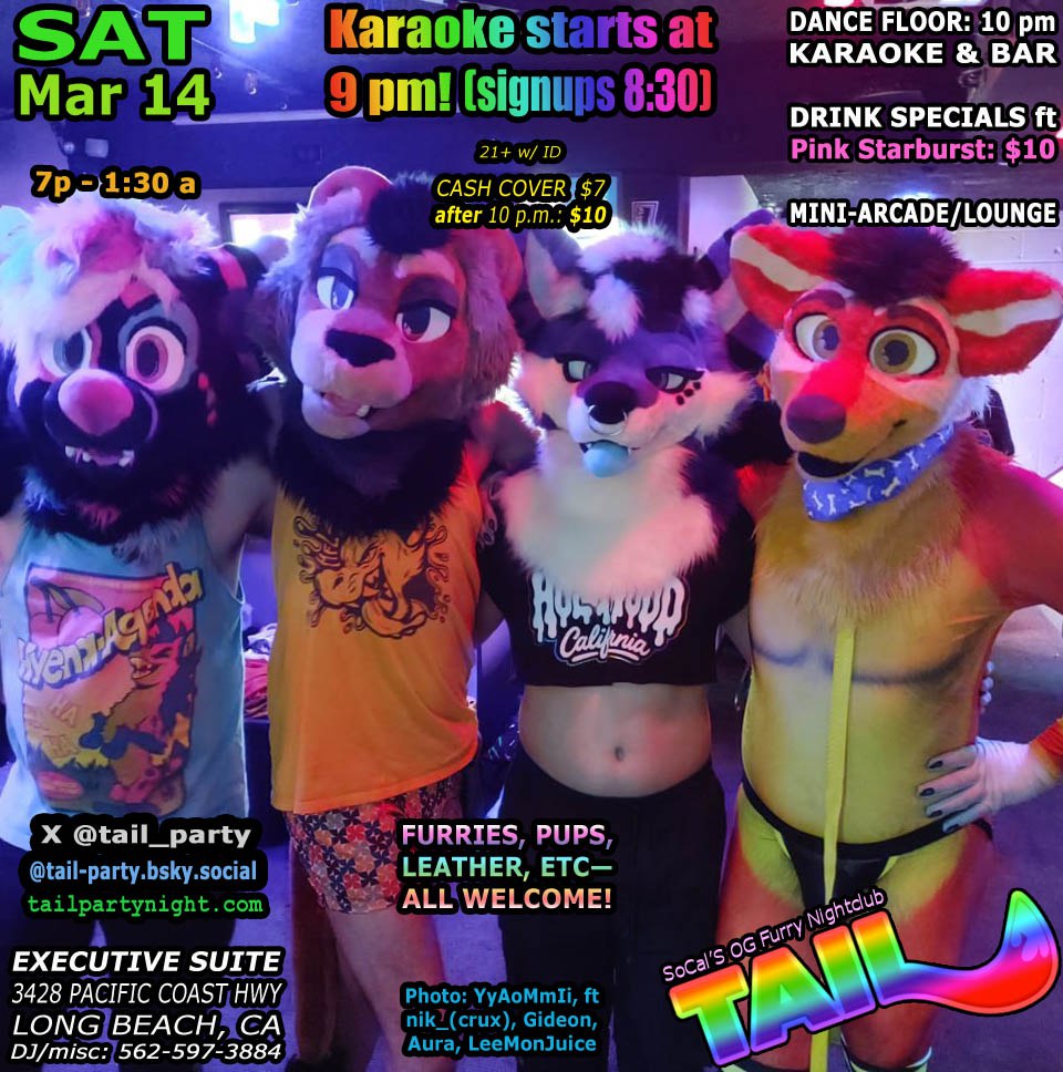 TAIL! Sat May 9—Furry Nightclub tweet media