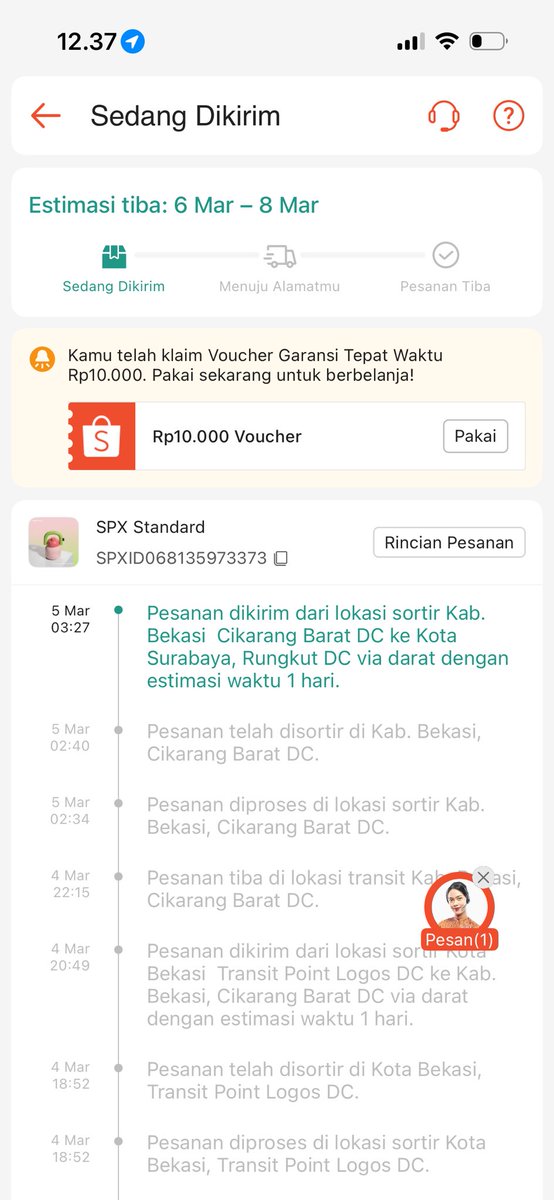 flirvs's tweet photo. ini spx lama bgt apa sih co tgl 4 estimasi tgl 6 sampe skrg tgl 8 masih disini, dilaporin ke cs eh malah 3 hari kerja gila bgt dong?? tumblernya dipake pegawai kali @ShopeeID https://t.co/t5m5tfaPFW