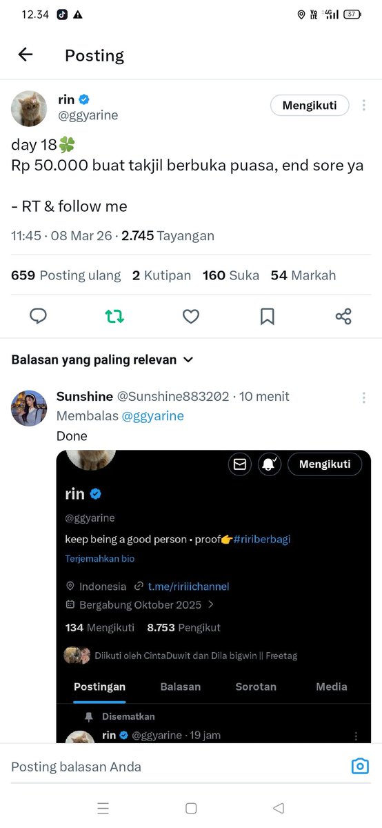 rolozzling's tweet photo. @ggyarine done kak, bismillah https://t.co/TGE5Vlhr5o