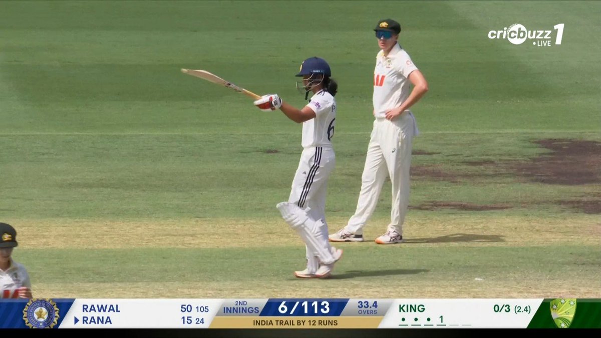lightningspeedk's tweet photo. 50 on Test debut!

#PratikaRawal #AUSvIND #Perth #WACA #TeamIndia #PinkTest https://t.co/KoOJJS5Hrj