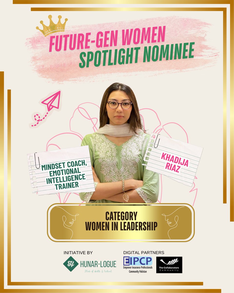 HunarLogue's tweet photo. Khadija Riaz – Women in Leadership
Mindset Coach &amp; Emotional Intelligence trainer, Khadija empowers individuals to overcome fear, unlock potential, and lead with clarity and purpose.
#IWD2026 #WomenInLeadership #HunarLogue https://t.co/fwr5yI8Oup
