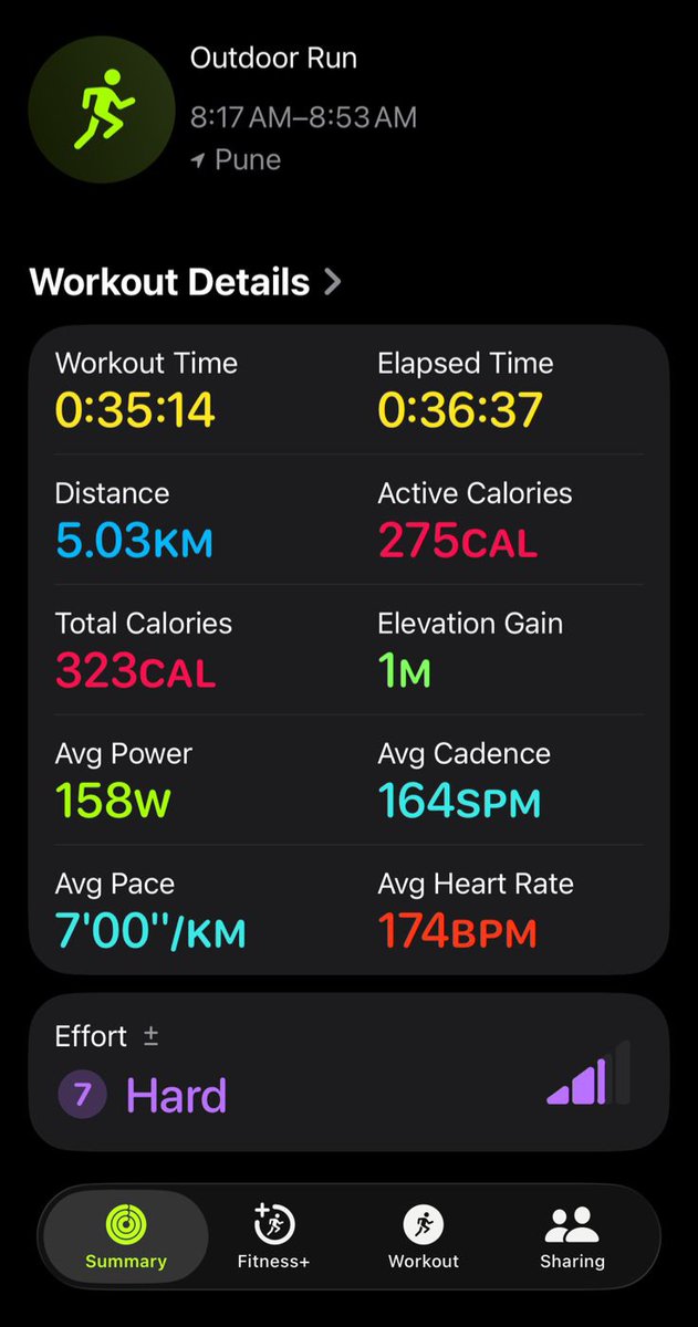 abbu_08's tweet photo. First 5km at 7'00"/km and to my surprise ankles - calves - feet gave up before heart.

To get this under 5'00/km, got to add explosive legs exercises in workout instead of boring squats - Hams - Glutes circuit ✌️
#runners https://t.co/S3NH6AhUhx