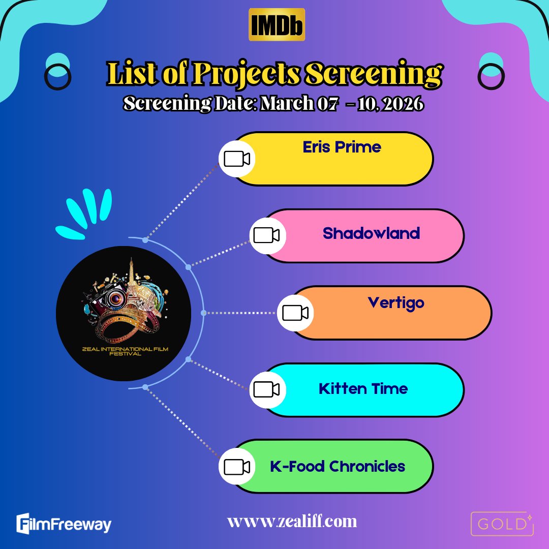 zealfestival's tweet photo. 📽️We cordially invite you all to join our screening event showcasing an incredible lineup of projects! 🌟
🗓️Screening date: March 07 – March 10, 2026
👉https://t.co/m82r5UOmfN
👉Link: https://t.co/2IBbMyEnSr
#ZIFF #filmfestival #Screening #Event @bellopropello @SarantuyaSimone https://t.co/hn0HR9pSxK