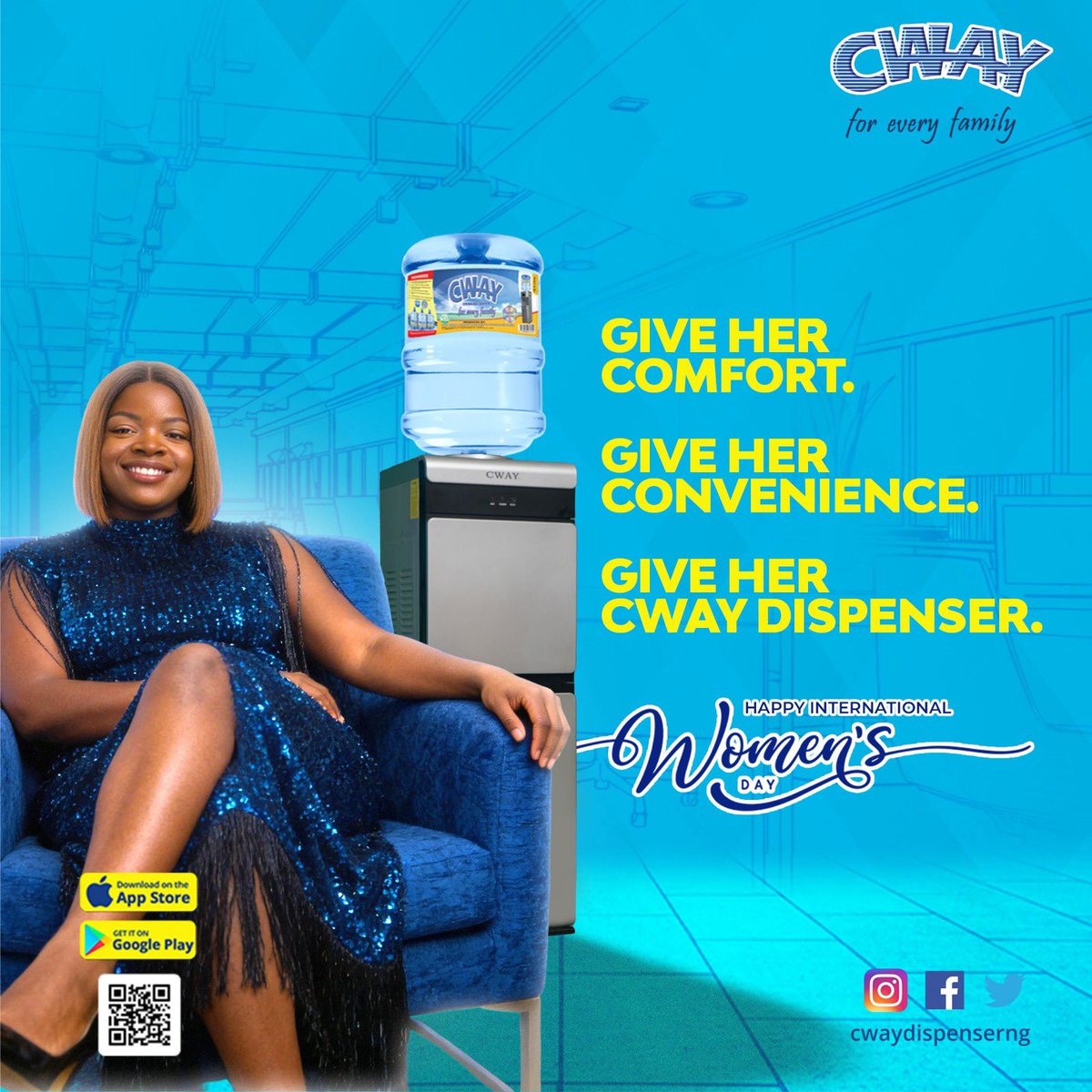 She deserves a life of ease, and CWAY Dispenser is here to provide it. 👑✨ 

From the office to the living room, give her the comfort and convenience she deserves every single day. 

Happy International Women’s Day

#IWD2026
#GiveToGain
#SmarterLiving