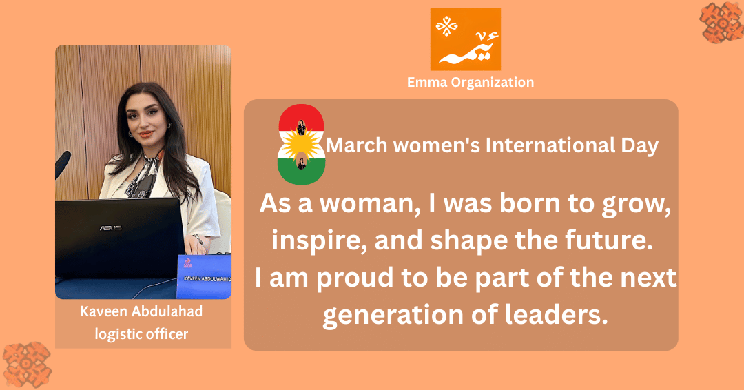 emmaorg_'s tweet photo. International Women's Day Campaign Emma staff and employees will participate in the celebration of March 8th. . #8Mart #marchKurdistan #March8WomensDay #kurdish #WomensDay2026 #InternationalWomensDay #8MarchWomensDay https://t.co/HH94FRO0u6