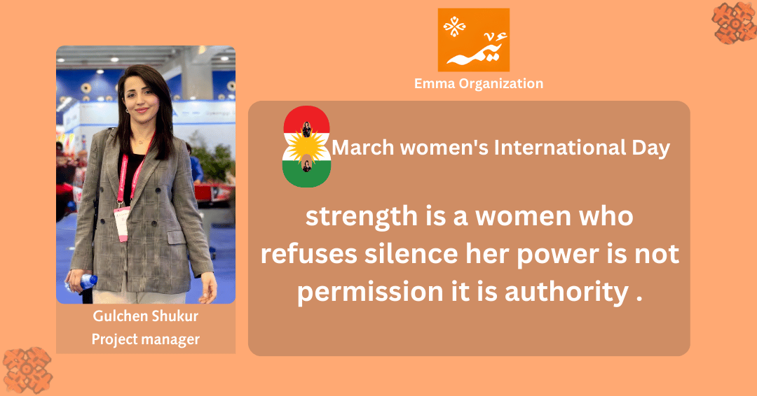 emmaorg_'s tweet photo. International Women's Day Campaign Emma staff and employees will participate in the celebration of March 8th. . #8Mart #marchKurdistan #March8WomensDay #kurdish #WomensDay2026 #InternationalWomensDay #8MarchWomensDay https://t.co/HH94FRO0u6