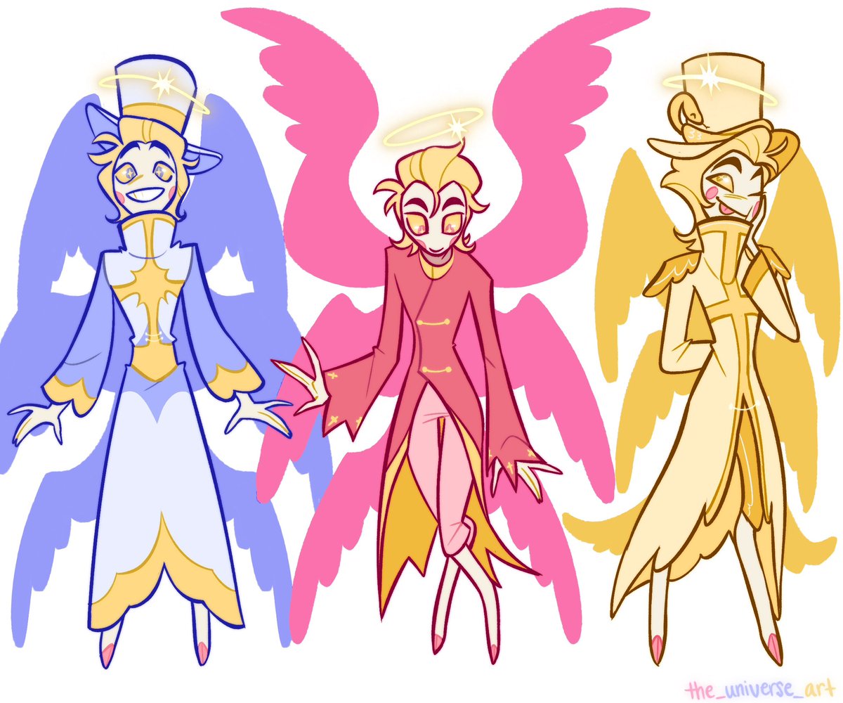 TheUniverseArtX's tweet photo. Here’s stuff from my Angel Lucifer AU I made a while back and never posted
#HazbinHotel #LuciferMorningstar #angeldust https://t.co/KjO5A3ztyn