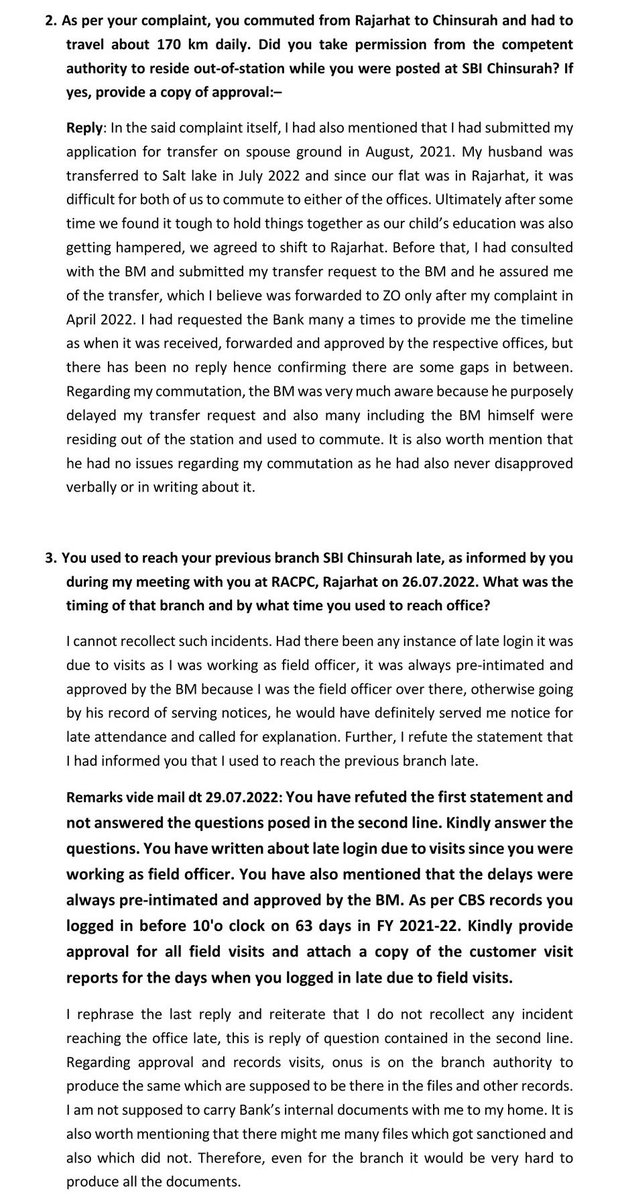 vijayaksharma's tweet photo. I had lost my child.
My salary was stopped.
I was marked unauthorised absent for 4.5 years.
My grading was reduced.
My increments were stopped.

But look at what questions were asked during the inquiry. 7/9

@TheOfficialSBI 
@DFS_India 
#InternationalWomensDay https://t.co/4sMgh2x8S8