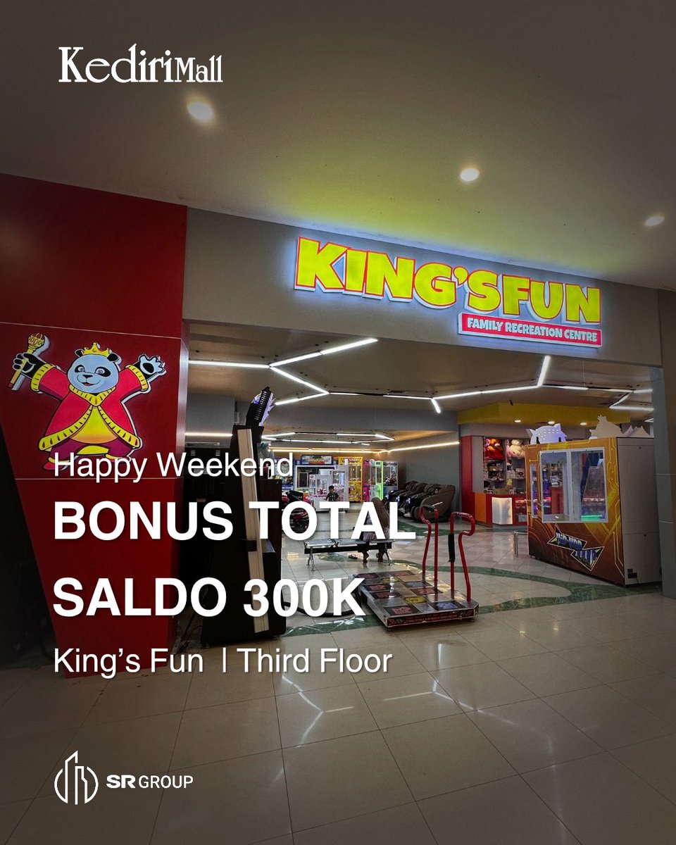 Kedirimall2's tweet image. Promo happy weekend di @kingsfunkedirimall nihh guys.. Yuk manfaatkan segera.. Jangan sampai ketinggalan ‼️

 📌Lantai 5

Part of :
@srgroup.holding
@queencitymall
@pacificmalltegal.official
@plazalawumadiun

#playground #promoweekend #kedirimall #saldo300k #kingfun
