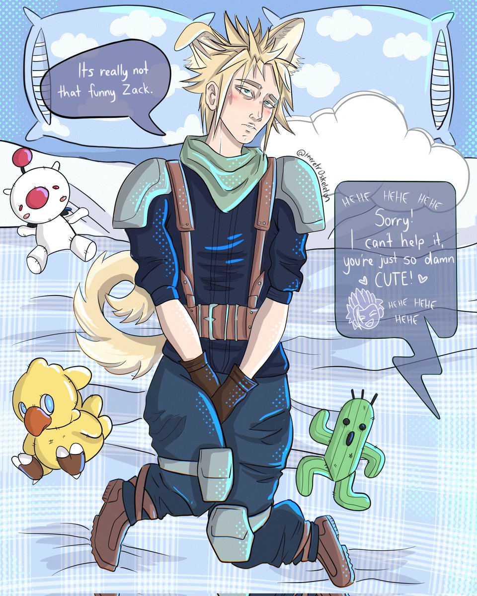 Drawing Cloud as a dog bo because it's totally canon Sephiroth admitted it don't @ me 👊 #ff7 #ff7remake #ff7rebirth #ff7fanart #cloudstrife
