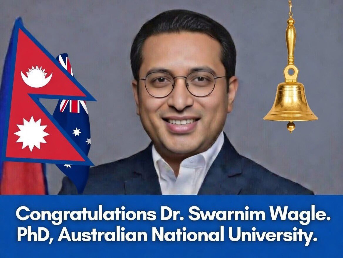 Warmest congratulations to Dr. <a href="/SwarnimWagle/">Swarnim Waglé</a> on being elected for a second consecutive term as a member of Parliament from Tanahun! 🎉

It is a proud moment to see a scholar with a PhD from the <a href="/ANUmedia/">ANU Media</a> re-elected by the people, this time representing the RSP.

Your journey from