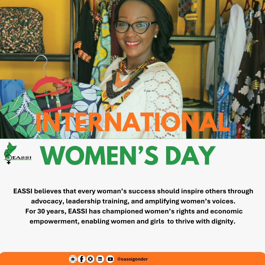 On this Women's Day, EASSI celebrates the power of women leading change. 🌟 we're committed to fostering leadership, advocacy, and women empowerment 💪 

Happy Women's Day 🎉

#WomensHistoryMonth