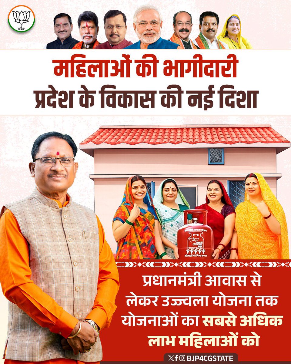 amitsinghal7bjp's tweet photo. महिलाओं की भागीदारी प्रदेश के विकास की नई दिशा... योजनाओं का सबसे अधिक लाभ महिलाओं को।

#NayeBharatKiNariShakti 
#नारी_सम्मान_विष्णु_भइया_की_पहचान https://t.co/v7uBgRmUEE