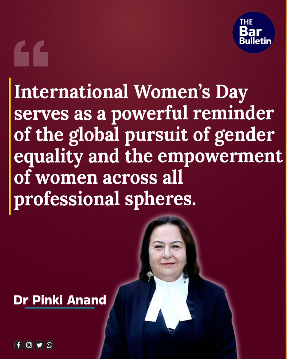 thebarbulletin's tweet image. International Women’s Day: Celebrating the Women Who Shape Justice, Courage and Change

Read More Here- thebarbulletin.com/international-…

#WomensDay2026 #BreakTheBias #GenderEquality #InternationalWomensDay #LegalFraternity #WomenAdvocates #WomenEmpowerment #WomenInCourts