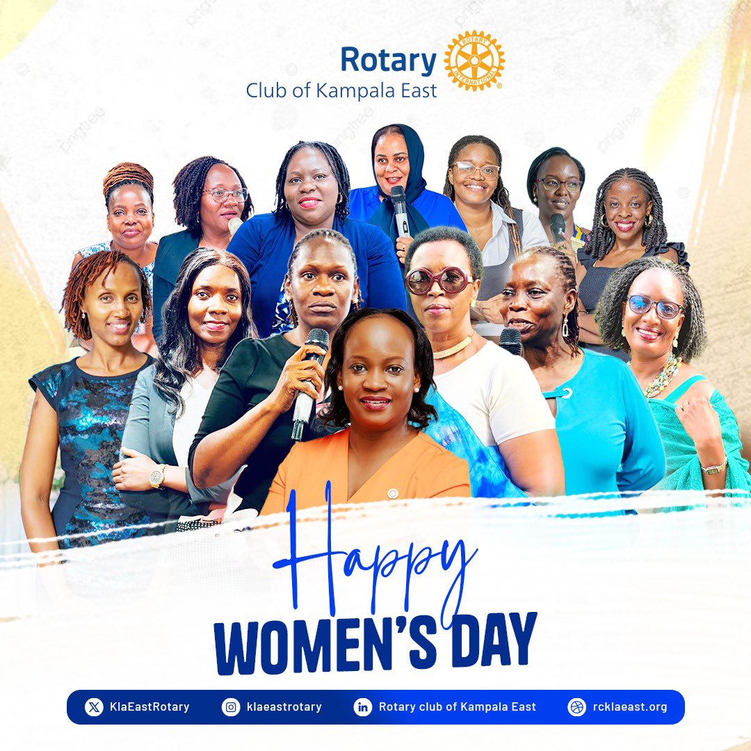 KlaEastRotary's tweet photo. *Happy International Women’s Day*

Today, the Rotary Club of Kampala East celebrates the incredible women who lead with vision and serve with heart. 

From our communities to the world stage, these women are inspiring change and making a lasting impact through Service Above Self.
Join us in honoring their strength, dedication, and leadership.

#InternationalWomensDay
#Theship
#LastingImpact
#RotaryEyamba 
#D9213Cares
#RotaryKampalaEast