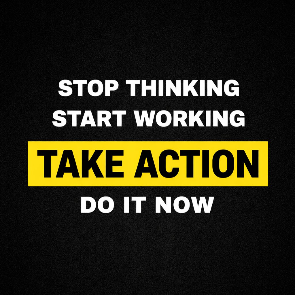 DivyaRajTalks's tweet photo. Action is the antidote to all your problems.

The only way to reach a better future is through action.

Not endless thinking or analysis.

Take a screenshot of this and make it your wallpaper.

It reminds me of the two most important words in the English language: Take Action. https://t.co/3dB3WcGqDY