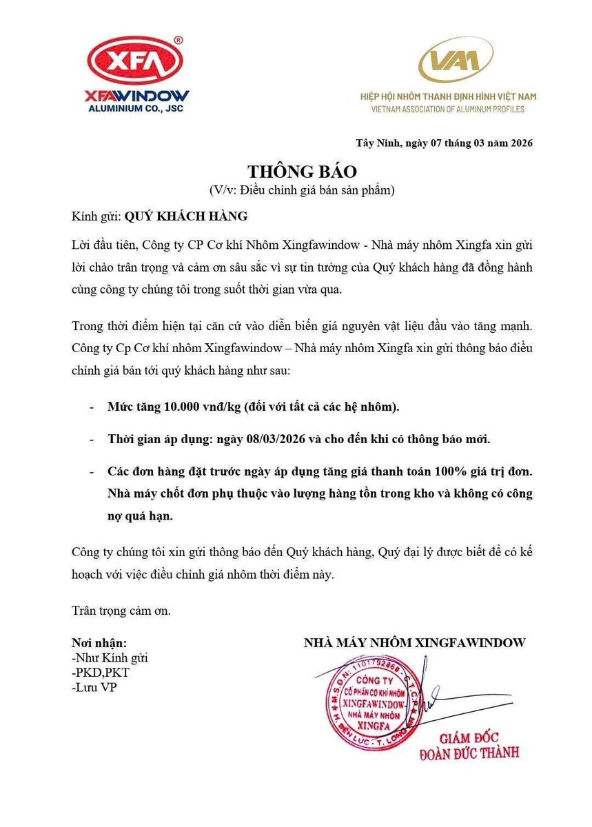 Lĩnh vực sx bắt đầu bị ảnh hưởng. Các nhà máy bắt đầu tăng giá. 🤣