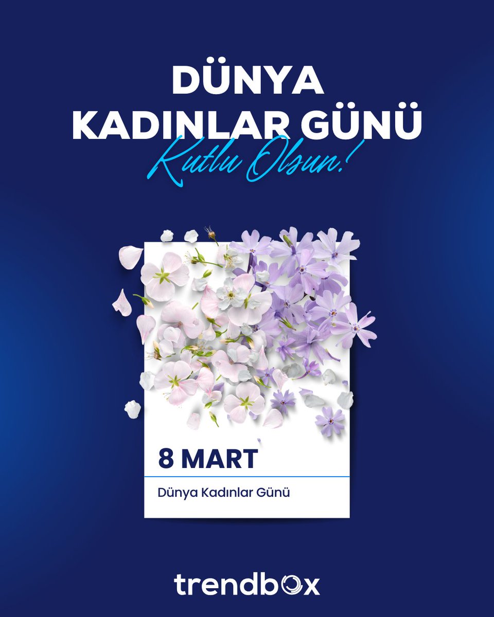 trendbx's tweet photo. Geleceği şekillendiren, emeğiyle dünyayı güzelleştiren ve her alanda iz bırakan tüm kadınların yanındayız. 💫

8 Mart Dünya Kadınlar Günü Kutlu Olsun! 💐 https://t.co/d9yYpv6c73