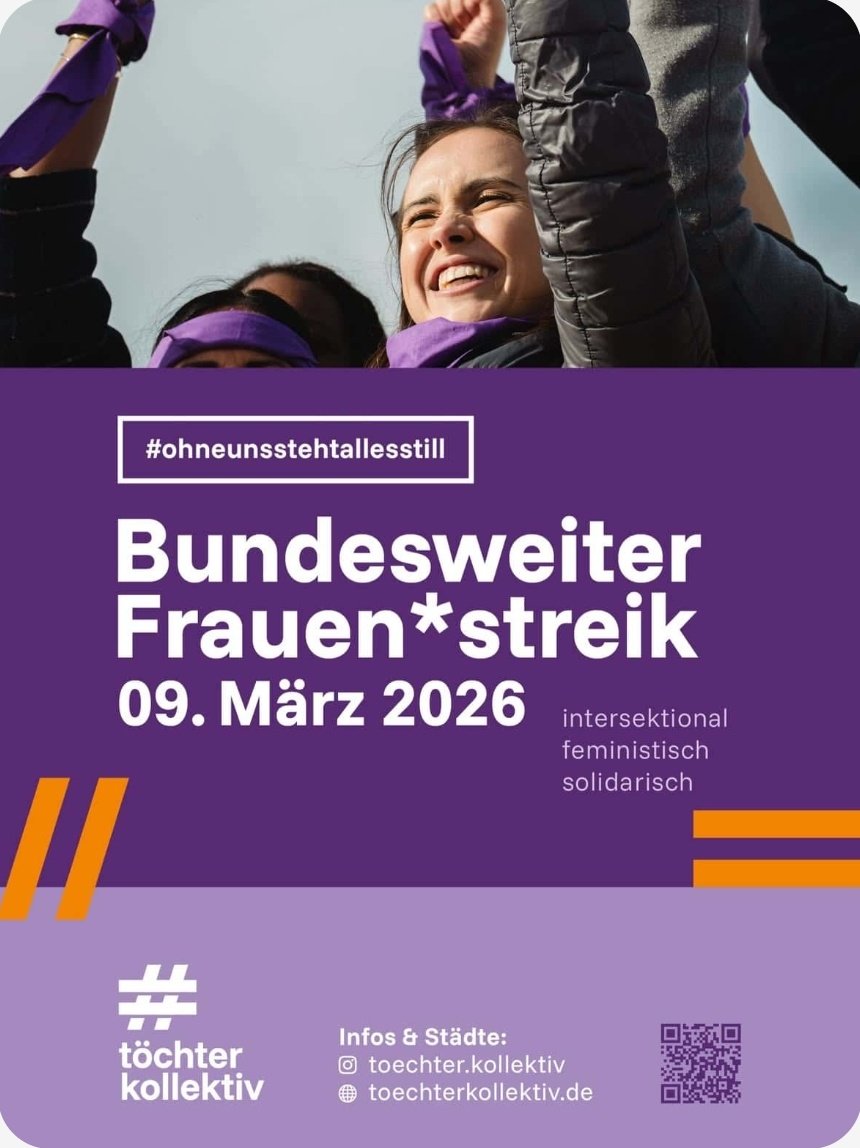 besserossi's tweet photo. Bundesweiter #Frauenstreik MORGEN (09.03.) u. a. in #Barmstedt, #Bonn, #Bremen, #FrankfurtAmMain, #Gießen, #Göttingen, #Leipzig, #Limburg, #Lübeck, #Mainz, #Mannheim, #Marburg, #Neunkirchen, #Neuruppin, #Quedlinburg, #Rosenheim, #SimbachAmInn, #Speyer:
https://t.co/AE3BHsPol7 https://t.co/HqOjrWHsoD